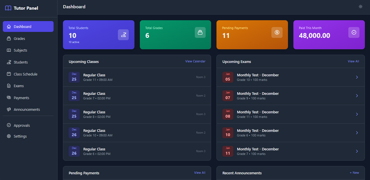 Tutor Management System